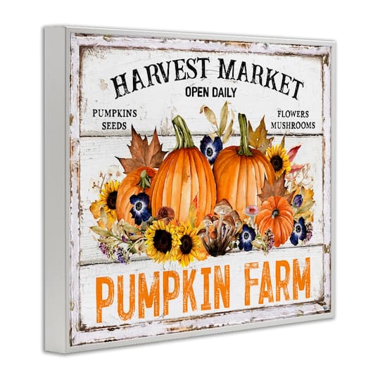 Stupell Industries Pumpkin Farm with Sunflowers Framed Giclee Art